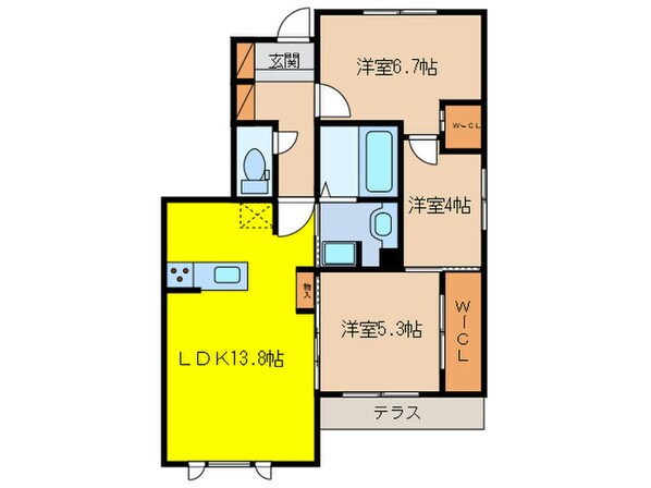 グリシーヌＫの物件間取画像